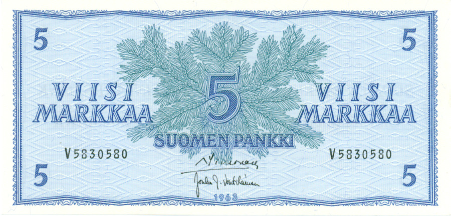 5 Markkaa 1963 V5830580